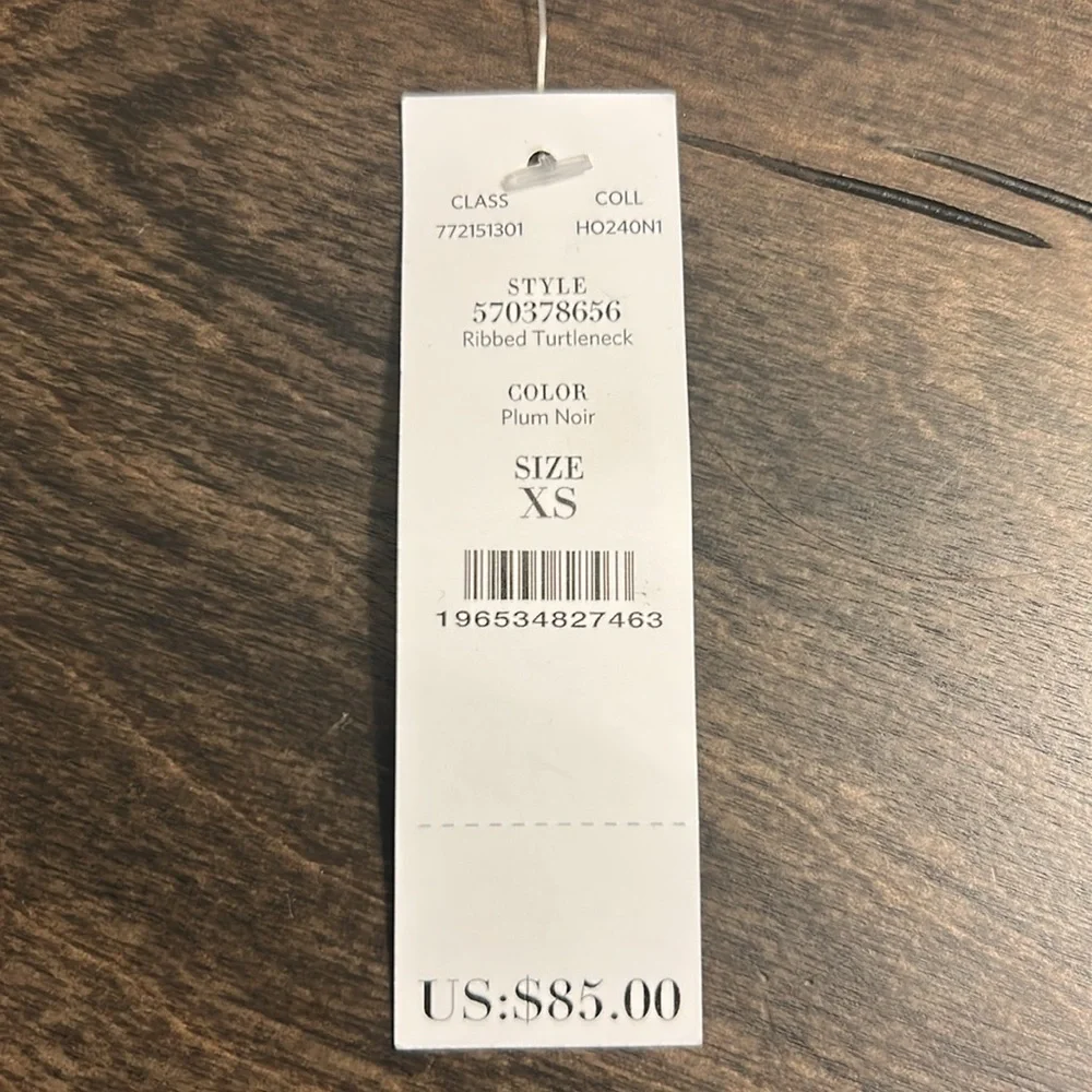 WHBM Plum Noir Ribbed Turtleneck Sweater - Picture 3 of 13